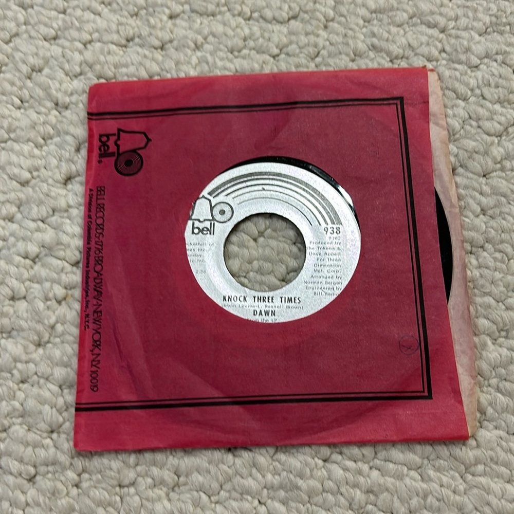 Knock Three Times Record. Excellent condition.